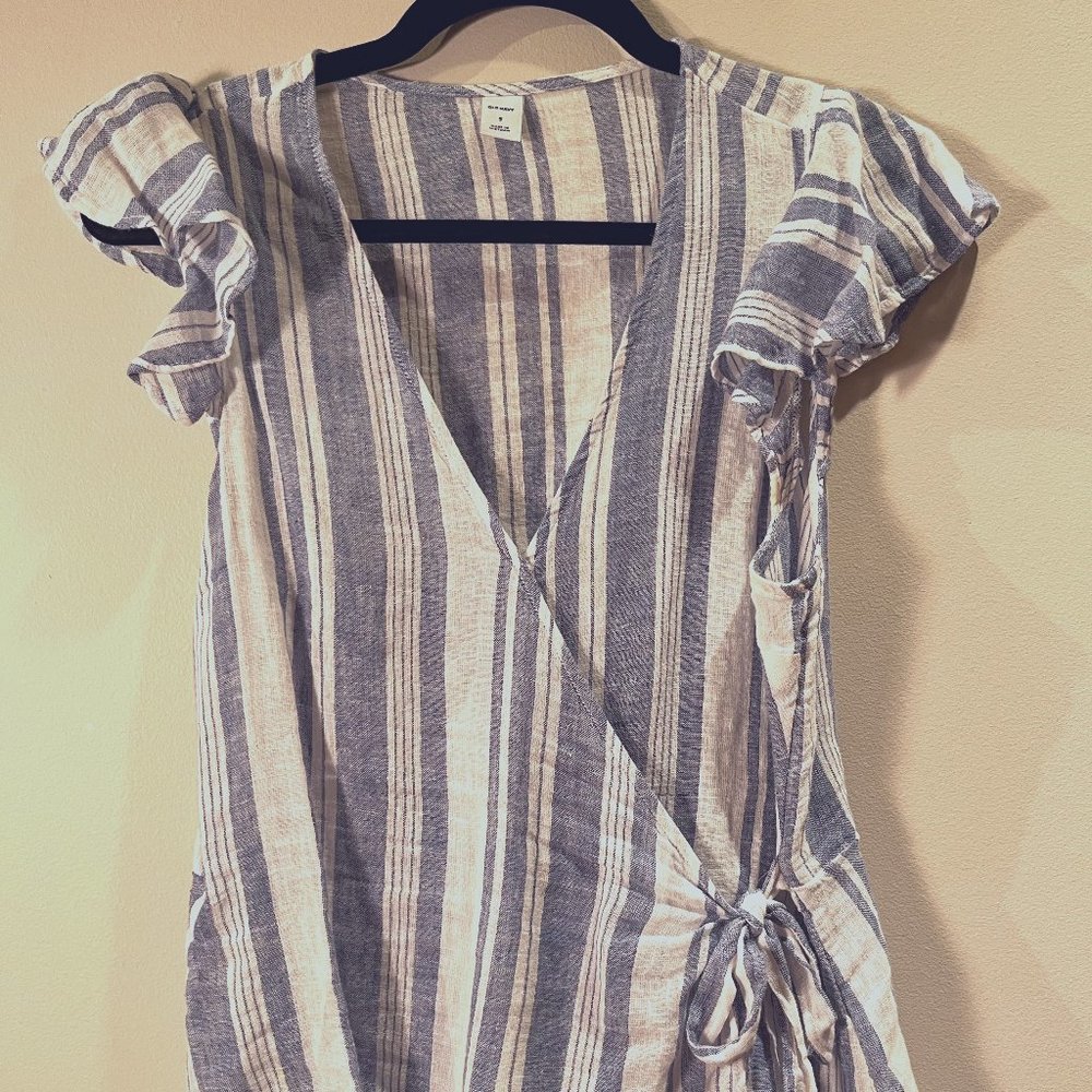 Old Navy Flutter Sleeve Blouse with Wrap Detail